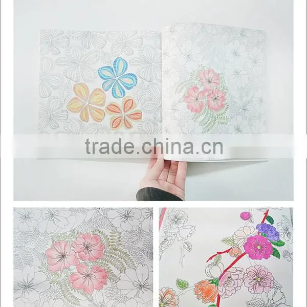 2015 Wholesale New Arrive Hand-painted Secret Garden Series Flower Coloring Books for Adult photo-4