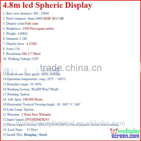 P4.8 HD Full Color Led Spheric Display, Led Ball Screen,indoor Use for Event and Event Video Show photo-3