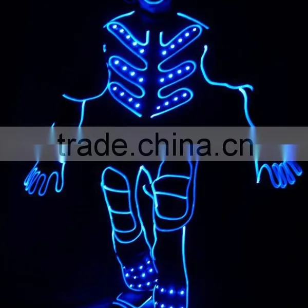 Professional Tron Dance LED Costumes With LED Mask, LED Gloves