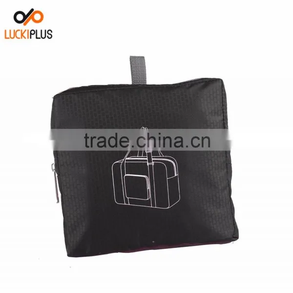 Luckiplus Foldable Travel Duffel Bag Luggage Sports Gym Water Resistant Nylon Black photo-2