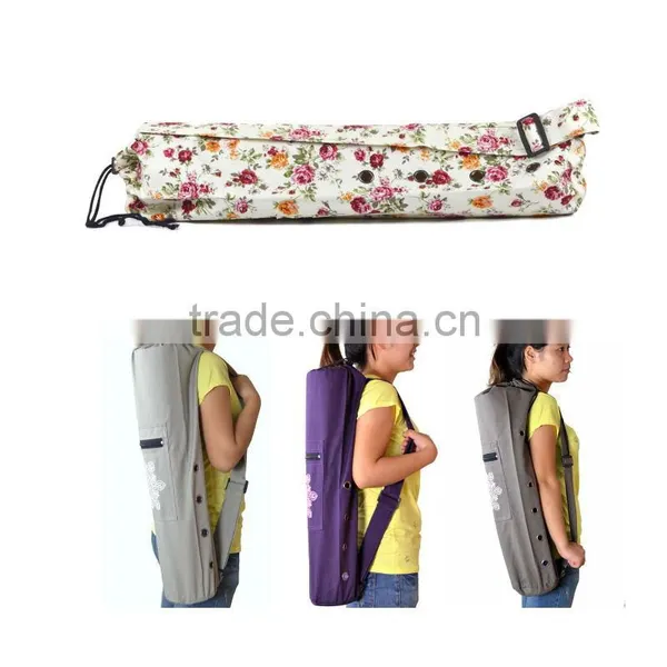 Pilates & Yoga 100% Canvas Mat Bag Yoga Mat Bag With Cargo Pocket photo-4