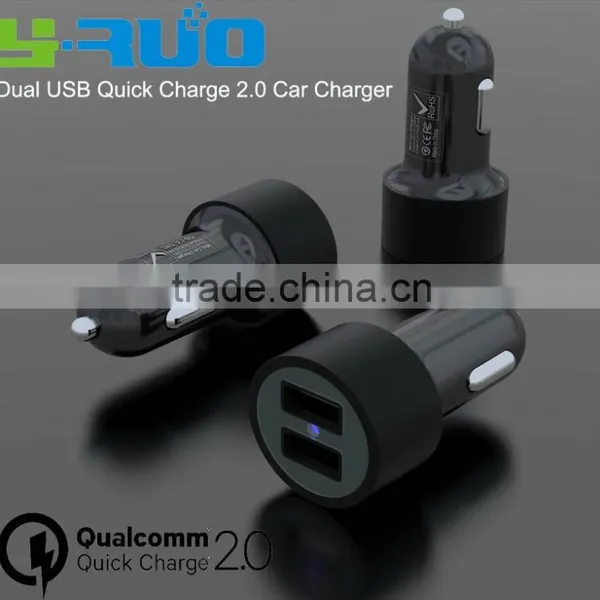 Car Accessories Dual 2 QC Ports Quick Charge Car Charger for Smart Phone With Output 5V 2.4A 9V 2A 12V 2A photo-2