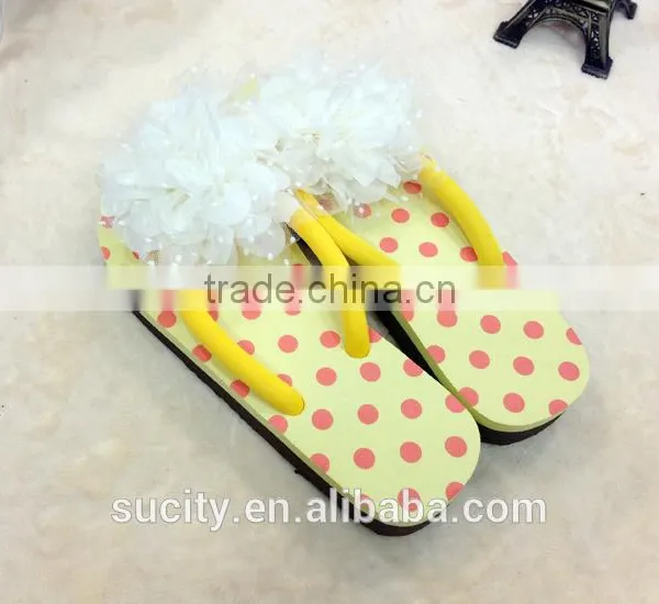 2014 Hot Sale Fashion Ladies Sexy Beach Slipper Flip Flops With Flower photo-3