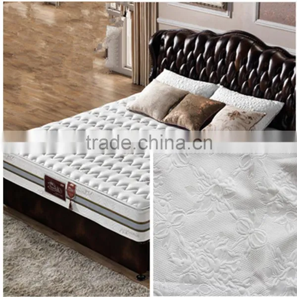 100% Polyester White Jaquard Mattress Fabric