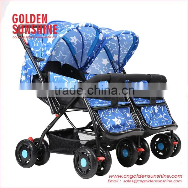 Twins Baby Stroller/Baby Pushchair/Baby Pram/Baby Carriage For Sit And Lay photo-5