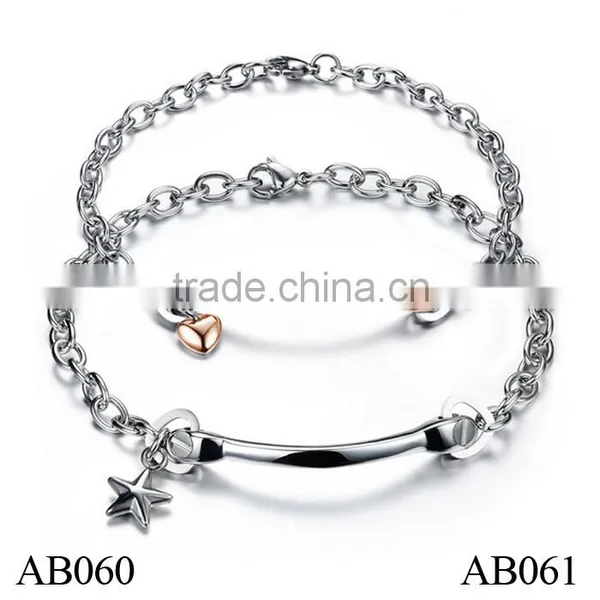 Cheap Wholesale Make Your Own Fashion Men's Stainless Steel Bracelet For Couples photo-3