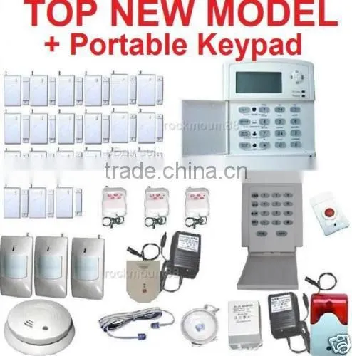 PSTN 40 defence zones LCD display wireless/wired electronic equipment burglar and intruder security house alarm system