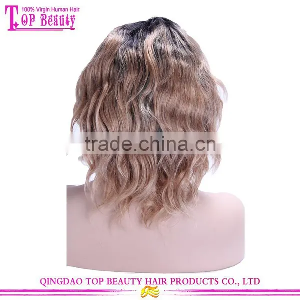 6A Quality Brazilian Virgin Hair Bob Ombre Two Tone Lace Front Wig photo-3