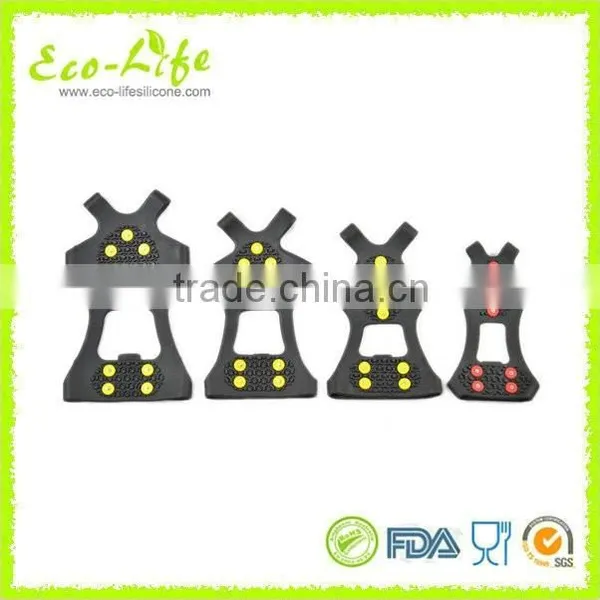 4 Sizes 10 Spikes Climbing Walking Silicone Snow Ice Gripper, Shoe Cover Crampons