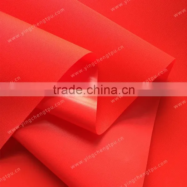 Inflatable Life Jacket Fabric Thermoplastic Polyurethane Coated Fluorescein Red 210D Nylon Oxford Fabric photo-2