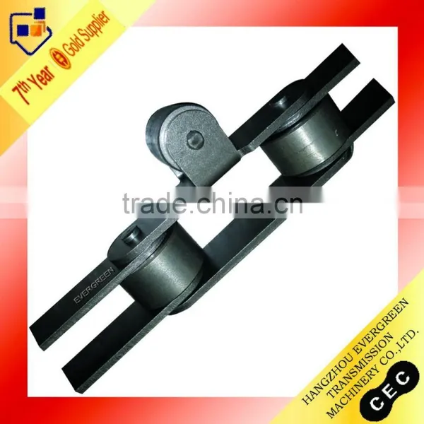 C2102 double pitch conveyor chain with top rollers