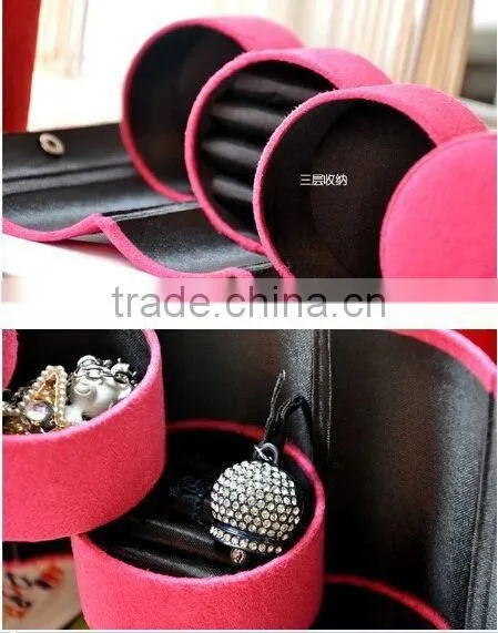 Hot Sale 3-layer Jewelry Box / Colorful Folding Jewelry Storage /High Quality Travel Jewelry Organizer photo-3