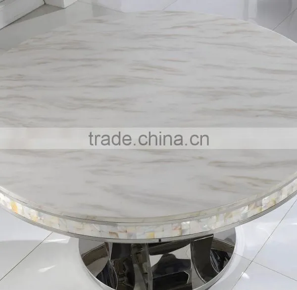 Hot Design Modern Stainless Steel Hotel Table With Marble Hotel Console Table Set photo-4