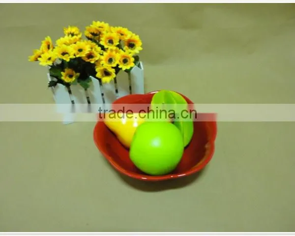 New Style the Red Flower Shape Ceramic Salad Bowl photo-4