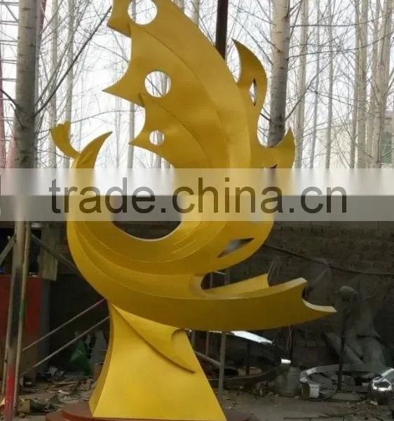 Hot Products Gold Color Phenix Stainless Steel Garden Sculptures Decoration photo-4