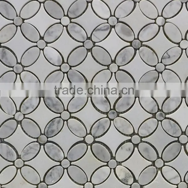 MM-CV268 Wholesales Classic Yellow Natural Stone Floral Mosaic Tile photo-2