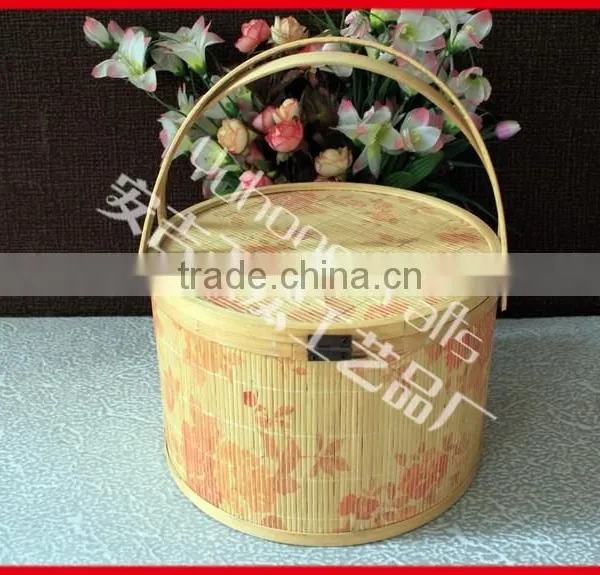 Strong Bamboo Storage Basket With Handle photo-3