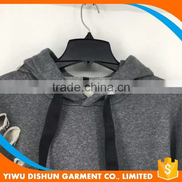 Men Latest Designs Cotton French Terry Blank Hoodies With Many Holes photo-4