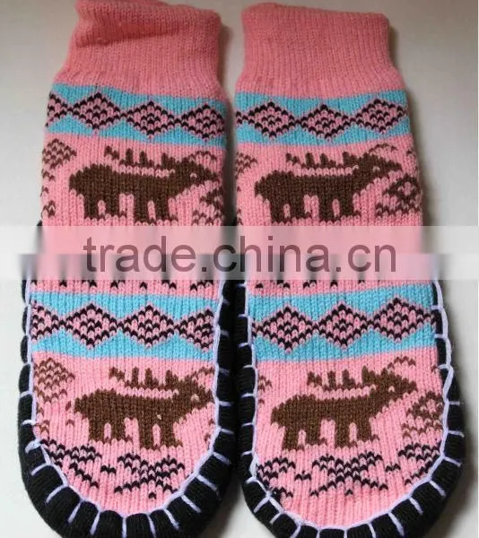 Kids Anti Slip Moccasin Slipper Sock photo-2