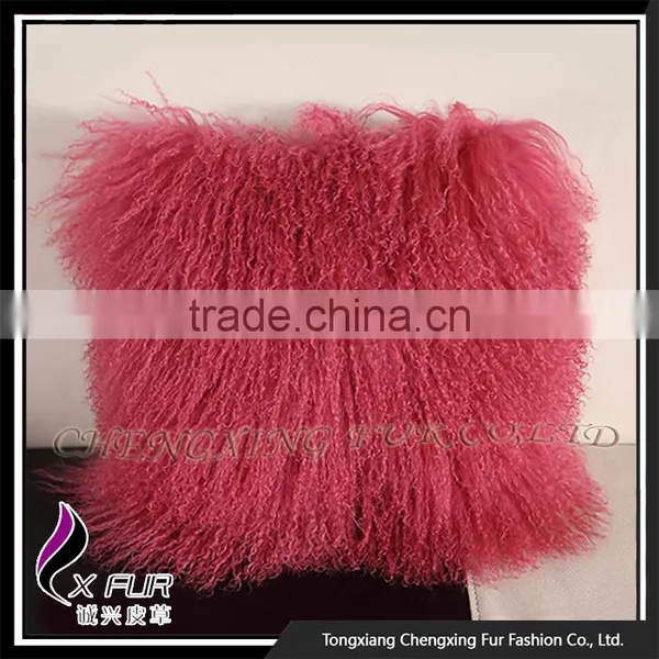 CX-D-04G Elegant Mongolian Lamb Fur Pillow Cover Cases photo-3