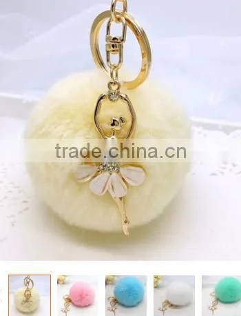2017 Imitation Rabbit Fox Fur Ball Bag Charms Accessories Heart Fur Ball Pom Pom Keychain Faux Fur Ball Keychain Gifts photo-4