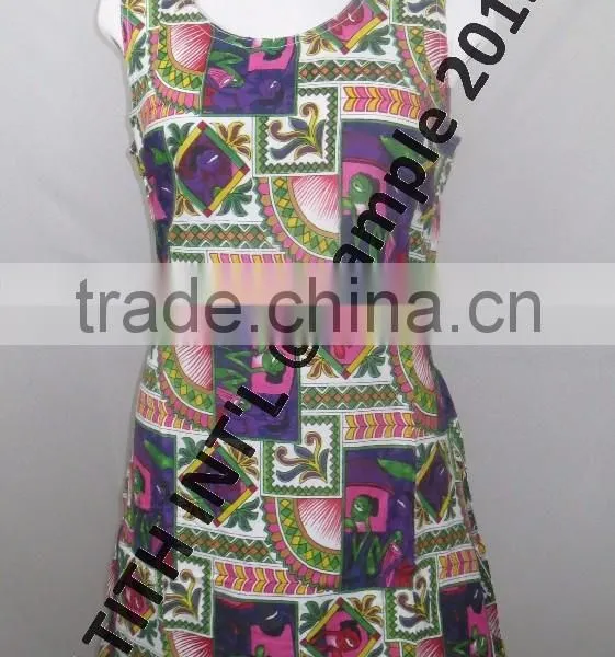 Round Neck Print Cotton Ladies Dress photo-3