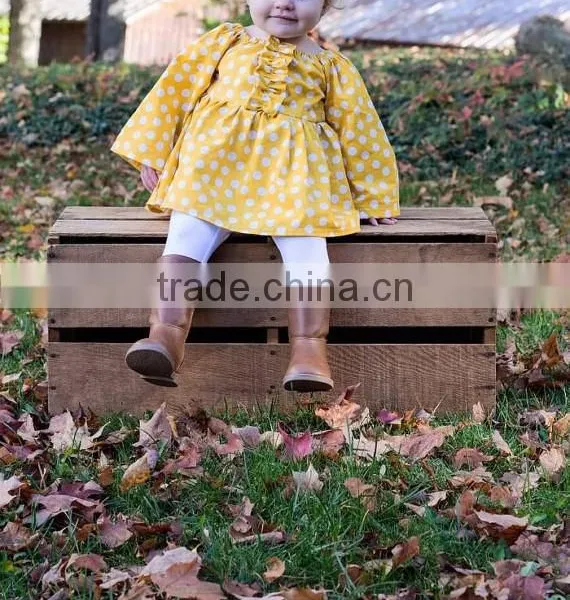 Ginger and White Polka Dot Smocked Dress Baby Girl Party Dress Frock Design Baby Polka Dot Dress photo-2