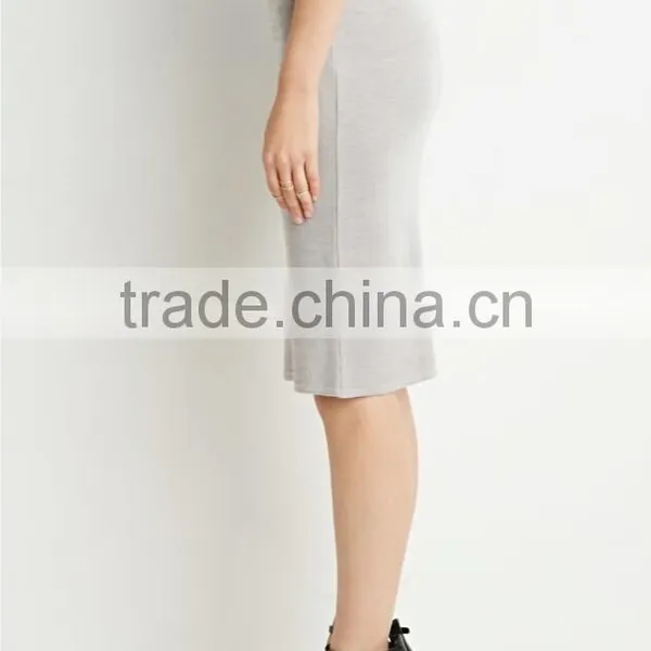 Elegant Unlined Knitted Pecil Skirt Wholesale Mature Women Skirts photo-3