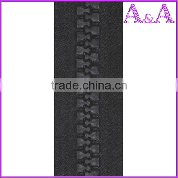 5# Colored Plastic Zipper for Cloth With Orange Teeth and Orange Tape O/E A/L photo-2