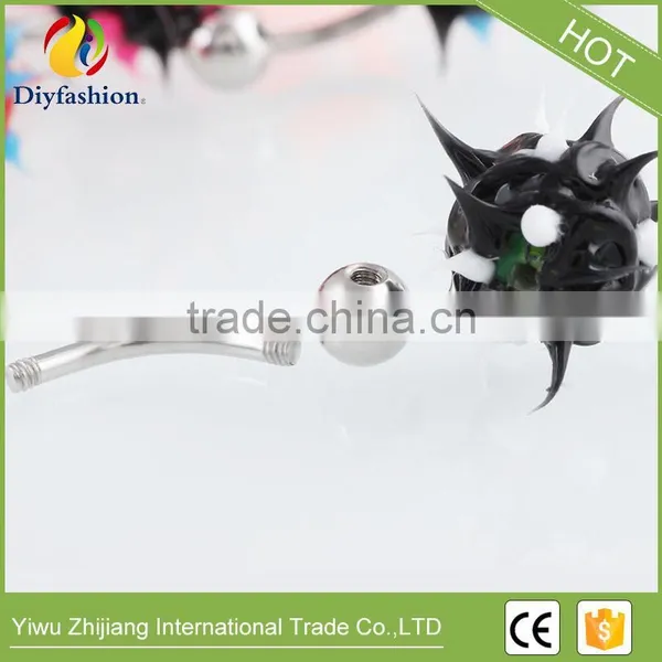 Stainless Steel Mixed Color Silicone Ball Shape Navel Ring photo-6