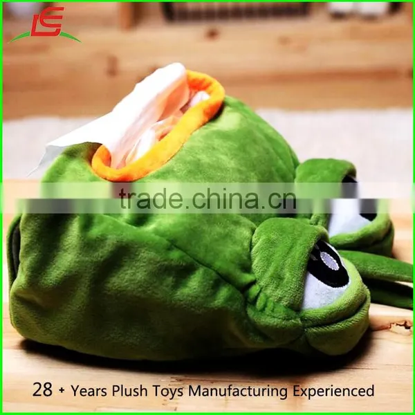 Creative Sad Frog Pumping Carton Soft Plush Cartoon Tissue Box photo-4