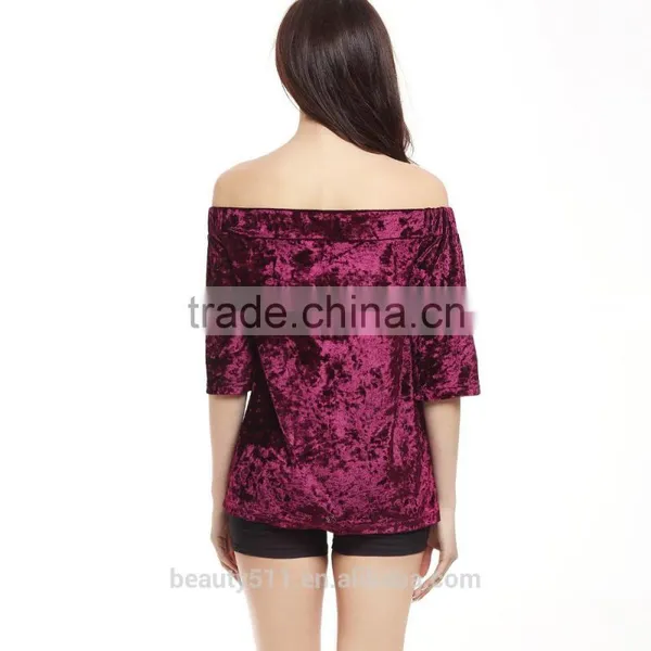 Factory Hot Sales Lady Tops Pleated Plus Size Black Stripe T-shirt SD15 photo-2