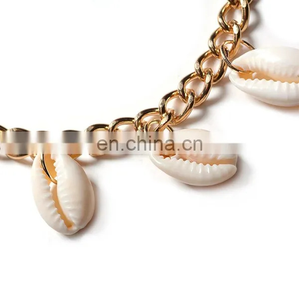 Bohemia Summer Gold Plated Cowrie Shell Anklet Tassel Beach Jewelry Anklet Bracelets For Women photo-2