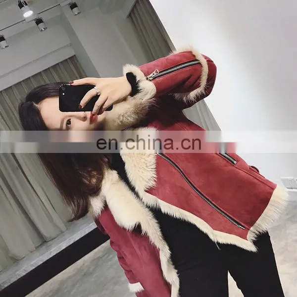 Winter Wholesale Custom Long Sleeve Real Sheep Fur Pure Leather Jacket photo-3