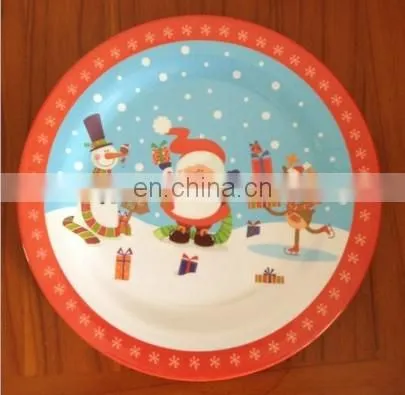 Hot Selling Melamine Plate With Snowman Printing (melamine Dishware ,melamine Ware,melaminetableware )