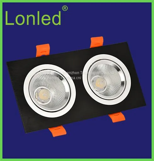 Recessed Square LED Spotlight Aluminum Case 2*5W Black High Power photo-2