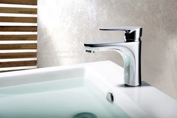 Factory Price Brass Waterfall Water Square Bathroom Mixer Basin Faucet
