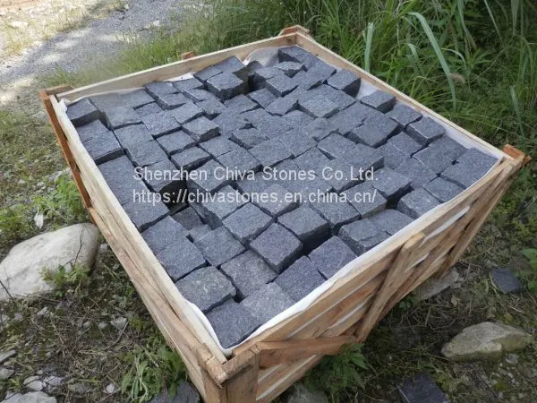 Flamed Black Basalt Granite Paving Stone Lava Stone, Lavastone, Lava Basalt Paving Tiles photo-2