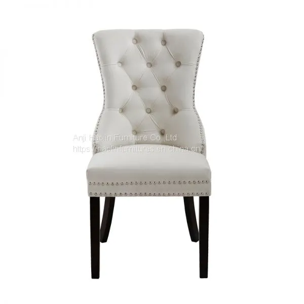 Green Color Velvet Dining Chair in Solid Wood With Buttons,nailhead,knocker and Tufted Designs photo-5