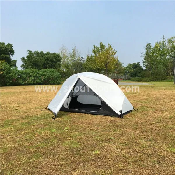 White Color One Man Field Tents Ultralight Double Layer Backpacking 1 Man Tent photo-5