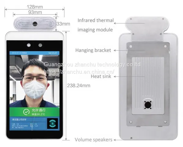 China Factory 8inch Thermal Imaging Face Recognition With Mask Temperature Scanner Infrared Human Body Temperature Measurement photo-5