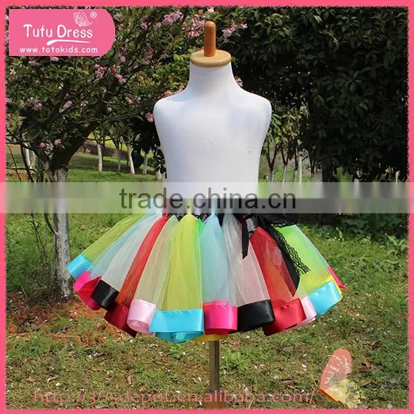 Multicolored Tutu Skirt for Girls Pleated Girl Princess Skirt photo-2