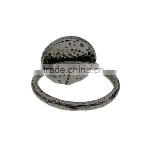 Star Shaped Silver Ring With Black Rhodium Polished photo-3