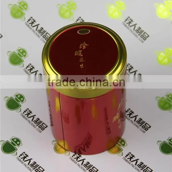Empty Round Shape CMYK Tinplate Pinting Tea Tin Case photo-2