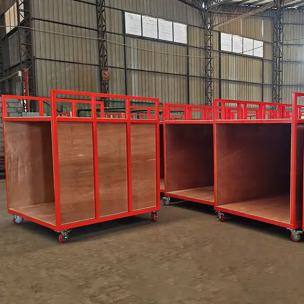 Industrial Double Deck Fabric Trolley, Heavy Duty 2-Tier Rolling Cart for Textile Warehouse and Logistics