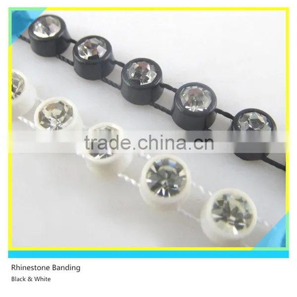 Rhinestone Plastic Chain Sew on Stick on White Banding Ss6 2mm 200 Pcs Crystal 10 Yards photo-4