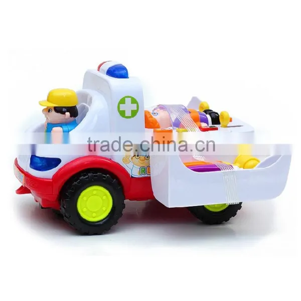 2015 Most Popular Cute Cartoon Design Mini Plastic Alaighty Ambulance Toy Car MTHX836 photo-3
