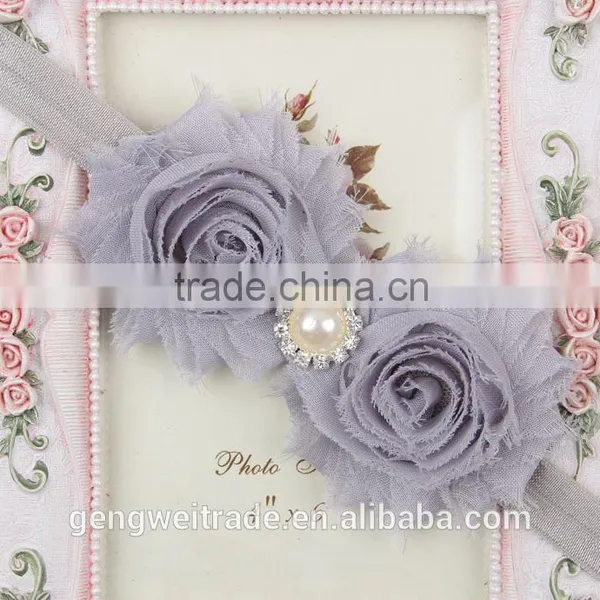 Manufactory Wholesale Baby Hair Band Flower Rough Selvedge Children Hair Accessory With Pear photo-4