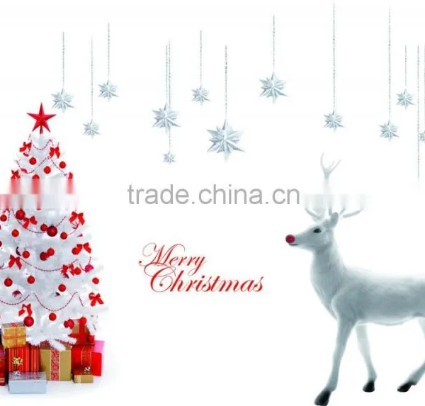 ALFOERVER Pvc Antelope and Christmas Tree Window Decal Sticker photo-4