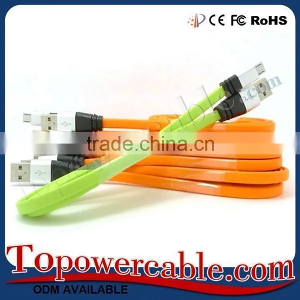 Flat Micro Male Usb2.0 To Male Usb Cable For Samsung S7 photo-2